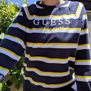 White Striped Crewneck Sweater 